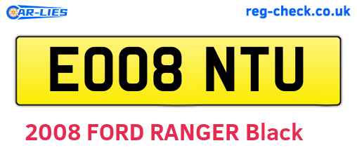 EO08NTU are the vehicle registration plates.