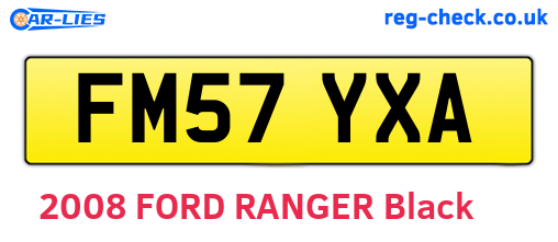 FM57YXA are the vehicle registration plates.