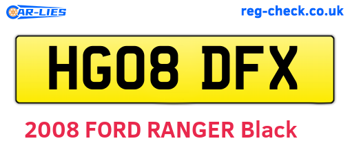 HG08DFX are the vehicle registration plates.