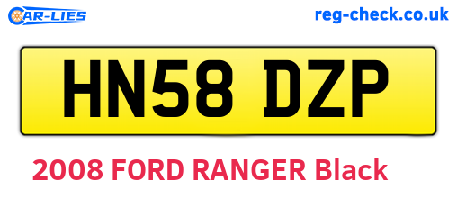 HN58DZP are the vehicle registration plates.