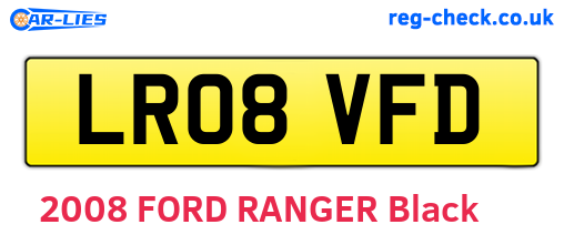 LR08VFD are the vehicle registration plates.