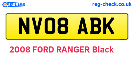 NV08ABK are the vehicle registration plates.