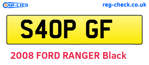S40PGF are the vehicle registration plates.
