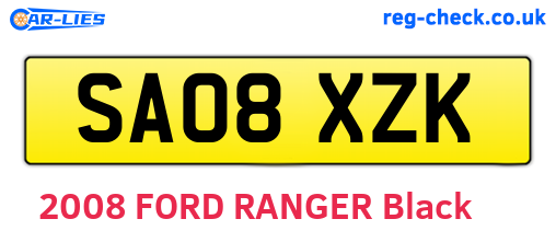 SA08XZK are the vehicle registration plates.