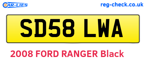 SD58LWA are the vehicle registration plates.