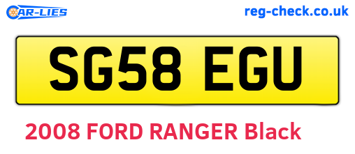 SG58EGU are the vehicle registration plates.