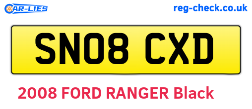 SN08CXD are the vehicle registration plates.