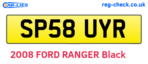 SP58UYR are the vehicle registration plates.