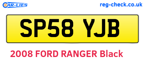 SP58YJB are the vehicle registration plates.