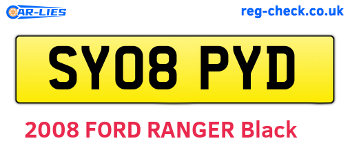 SY08PYD are the vehicle registration plates.