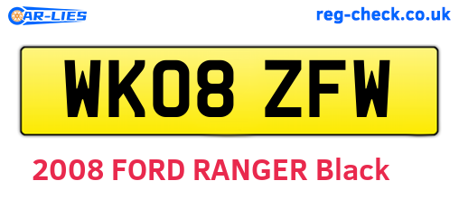 WK08ZFW are the vehicle registration plates.