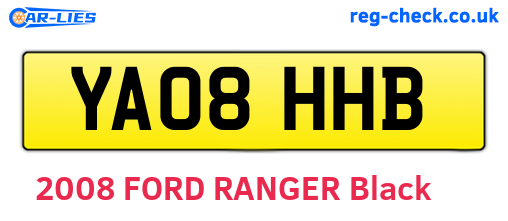 YA08HHB are the vehicle registration plates.