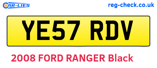 YE57RDV are the vehicle registration plates.