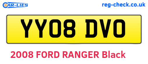 YY08DVO are the vehicle registration plates.