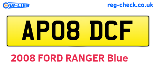 AP08DCF are the vehicle registration plates.