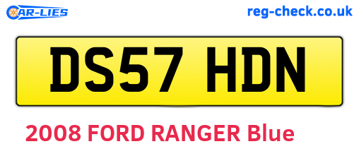 DS57HDN are the vehicle registration plates.
