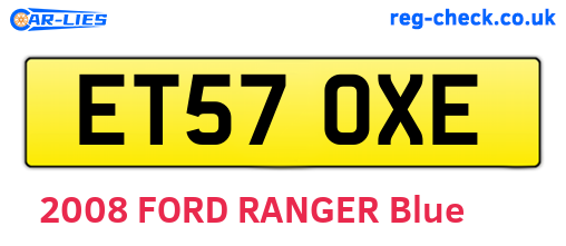 ET57OXE are the vehicle registration plates.