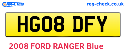 HG08DFY are the vehicle registration plates.