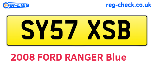 SY57XSB are the vehicle registration plates.