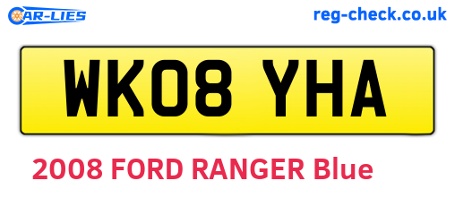 WK08YHA are the vehicle registration plates.