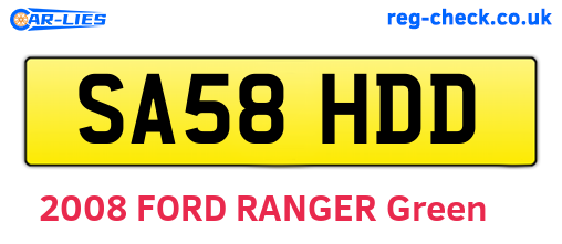 SA58HDD are the vehicle registration plates.