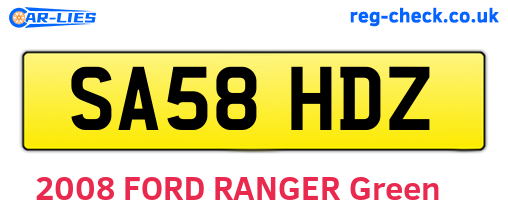 SA58HDZ are the vehicle registration plates.