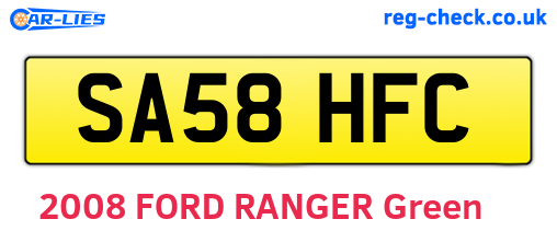 SA58HFC are the vehicle registration plates.