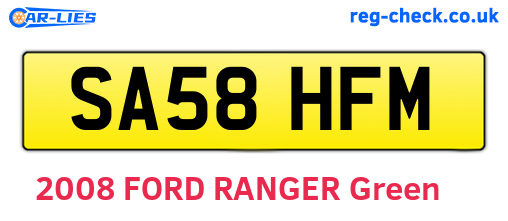 SA58HFM are the vehicle registration plates.