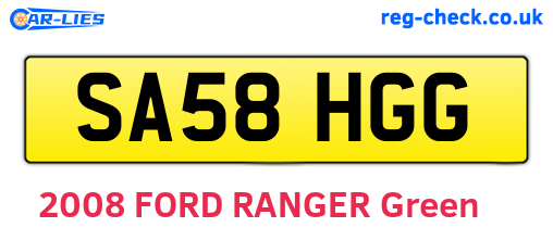 SA58HGG are the vehicle registration plates.