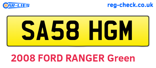 SA58HGM are the vehicle registration plates.