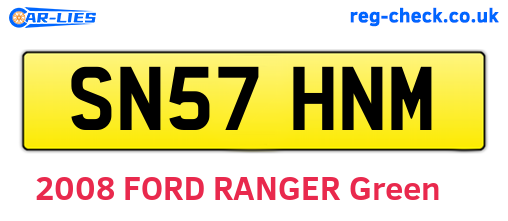 SN57HNM are the vehicle registration plates.