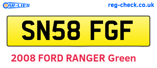 SN58FGF are the vehicle registration plates.
