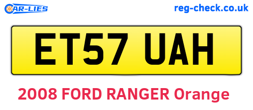 ET57UAH are the vehicle registration plates.