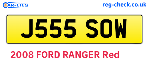 J555SOW are the vehicle registration plates.