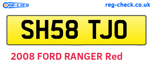 SH58TJO are the vehicle registration plates.