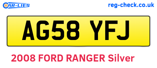 AG58YFJ are the vehicle registration plates.