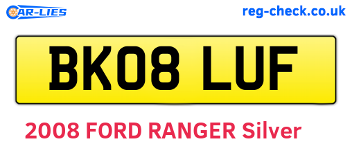 BK08LUF are the vehicle registration plates.