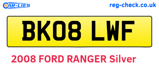 BK08LWF are the vehicle registration plates.