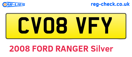 CV08VFY are the vehicle registration plates.