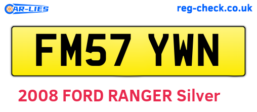 FM57YWN are the vehicle registration plates.