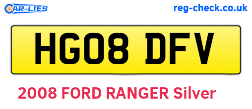 HG08DFV are the vehicle registration plates.