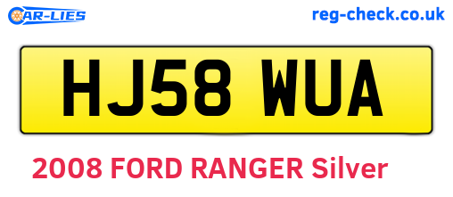 HJ58WUA are the vehicle registration plates.