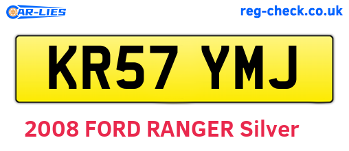KR57YMJ are the vehicle registration plates.
