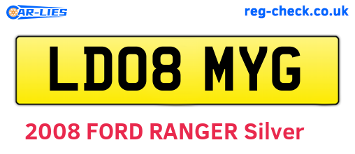 LD08MYG are the vehicle registration plates.