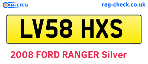 LV58HXS are the vehicle registration plates.