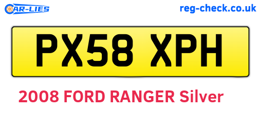 PX58XPH are the vehicle registration plates.