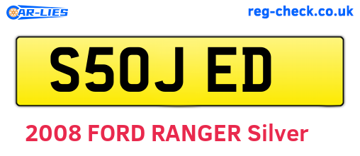 S50JED are the vehicle registration plates.