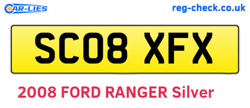 SC08XFX are the vehicle registration plates.