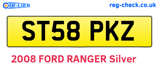 ST58PKZ are the vehicle registration plates.