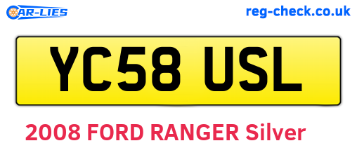 YC58USL are the vehicle registration plates.